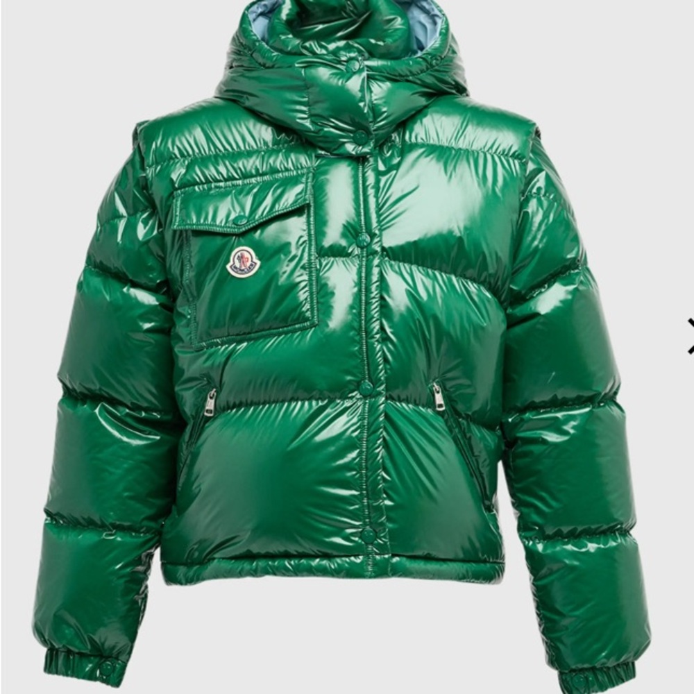 Brand New Green Moncler Jacket with removable sleeves and Turns into a Vest!!!